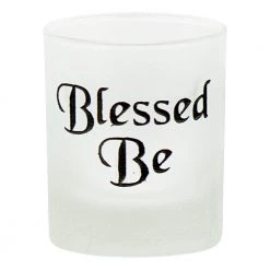 Kheops International Blessed Be Etched Glass Votive Candle Holder Candles & Accessories
