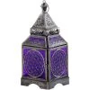 Kheops International Flower Of Life Glass & Metal Lantern ~ Purple ~ Candle Holder Candles & Accessories