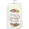 Primitives By Kathy Thankful Grateful Blessed Dish Towel