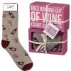 Primitives By Kathy Does Running Out Of Wine Count As Cardio? Socks & Box Sign Gift Set