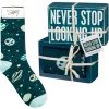 Primitives By Kathy Socks! Socks! Socks! Never Stop Looking Up Socks & Box Sign Gift Set 2 Primitives By Kathy Socks! Socks! Socks! Never Stop Looking Up Socks & Box Sign Gift Set