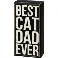 Primitives By Kathy Box Signs Best Cat Dad Ever Box Sign