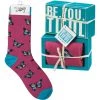 Primitives By Kathy Socks! Socks! Socks! Be You Tiful Socks & Box Sign Gift Set