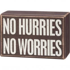 Primitives By Kathy No Hurries No Worries Socks & Box Sign Gift Set Socks! Socks! Socks!
