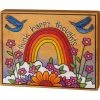 Primitives By Kathy Think Happy Thoughts - Box Sign