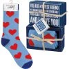 Primitives By Kathy My Best Friend I Love You Socks & Box Sign Gift Set Socks! Socks! Socks!