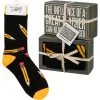 Primitives By Kathy Socks! Socks! Socks! The Influence Of A Great Teacher Can Never Be Erased Socks & Box Sign Gift Set