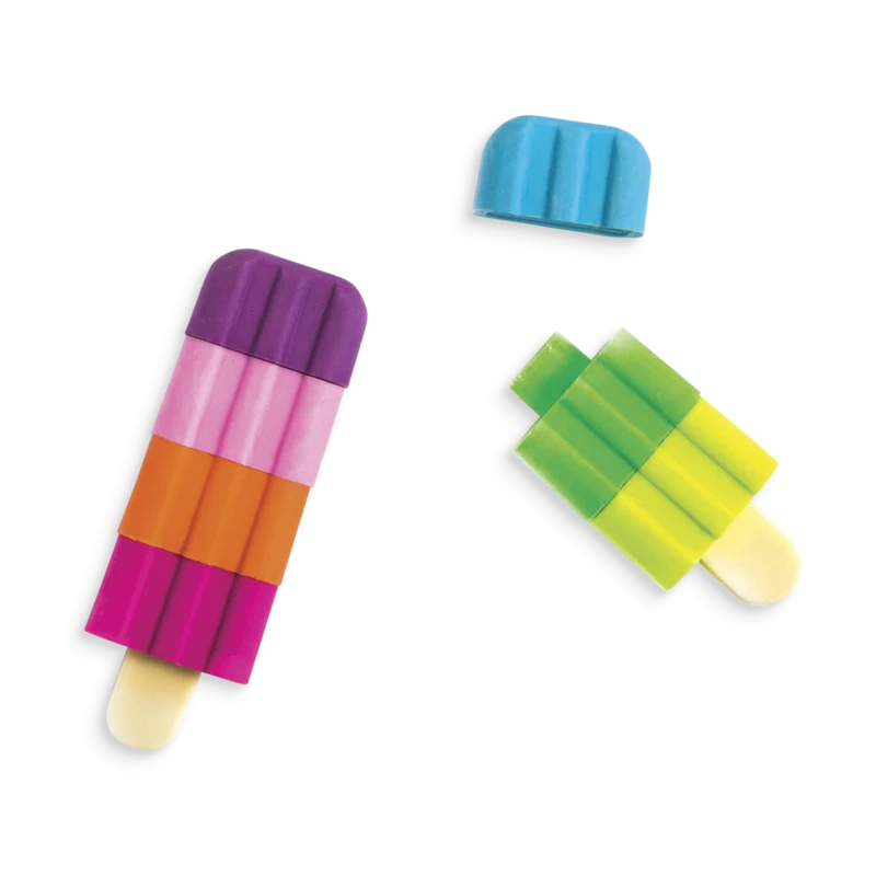 Ooly Icy Pops Fruit-Scented Popsicle Erasers Set 5 Ooly Icy Pops Fruit-Scented Popsicle Erasers Set