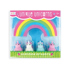 Ooly Unique Unicorns Strawberry-Scented Pencil Erasers Set