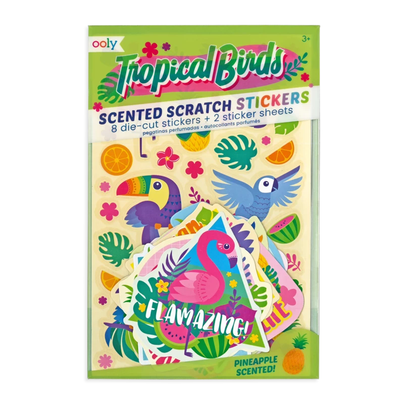 Ooly Tropical Birds Pineapple Scented Scratch 'n Sniff Stickers 3 Ooly Tropical Birds Pineapple Scented Scratch 'n Sniff Stickers
