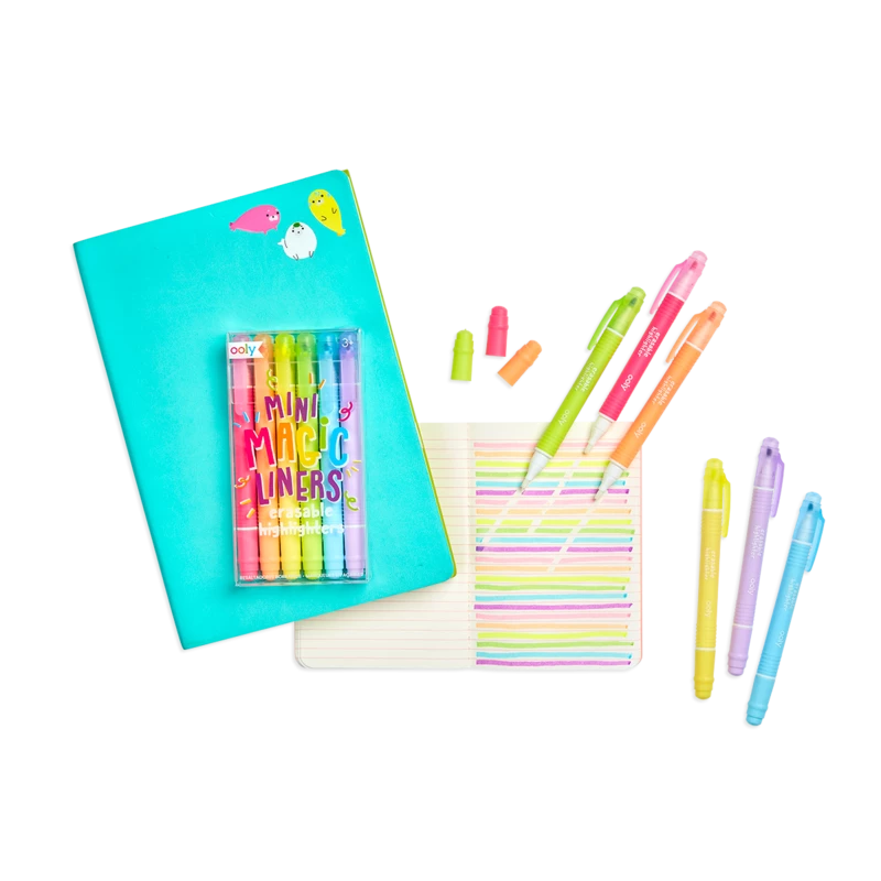 Ooly Mini Magic Liners Erasable Highlighters Set 6 Ooly Mini Magic Liners Erasable Highlighters Set