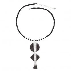Ten Thousand Villages Desert Beauty Ebony & Onyx Silver Necklace Handcrafted In Niger