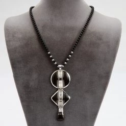Ten Thousand Villages Desert Beauty Ebony & Onyx Silver Necklace Handcrafted In Niger