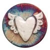 Raku Potteryworks Winged Heart Medallion Magnet From Raku Pottery