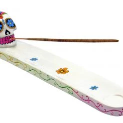 Fantasy Gifts White Day Of The Dead Sugar Skull Incense Burner Incense & Accessories