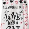 Primitives By Kathy Sale! All You Need Is... Love And A Cat Dish Towel