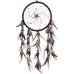 Kheops International Tiger Eye Beads Spiral Web Brown Dreamcatcher