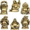 Kheops International 2" Gold Buddha Figurines (Safe Travels, Prosperity, Love, Spiritual Journey, Happy Home, And Long Life)