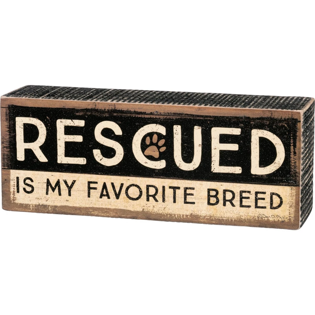 Primitives By Kathy Box Signs Rescued Is My Favorite Breed Rustic Box Sign 3 Primitives By Kathy Box Signs Rescued Is My Favorite Breed Rustic Box Sign