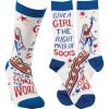 Primitives By Kathy Give A Girl The Right Pair Of Socks She Can Conquer The World Socks