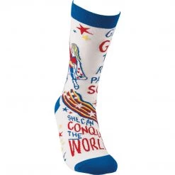 Primitives By Kathy Give A Girl The Right Pair Of Socks She Can Conquer The World Socks