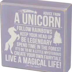 Primitives By Kathy Advice From A Unicorn ~ Lavender Box Sign Sale!
