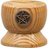 Kheops International Wood Sphere Stand With Pentacle Cauldron