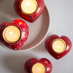 Ten Thousand Villages Global Fair Trade Gifts Kisii Stone Carved Heart Candleholder Handcrafted In Kenya
