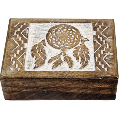 Kheops International Carved Mango Wood Box ~ Dreamcatcher 3 Kheops International Carved Mango Wood Box ~ Dreamcatcher