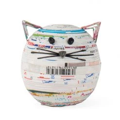Ten Thousand Villages Global Fair Trade Gifts Recycled Coiled Paper Cat Box Handcrafted In Vietnam