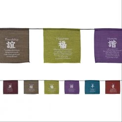 Kheops International Cotton Flag On String Six Wishes Meditation & Prayer Gifts