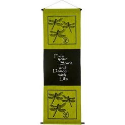Kheops International Dragonfly Cotton Inspirational Banner New Arrivals!