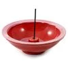 Shoyeido Incense & Accessories Crimson Ceramic Round Incense Holder