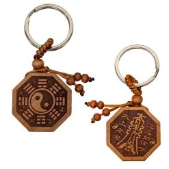 Kheops International Yin Yang Wood Keychain