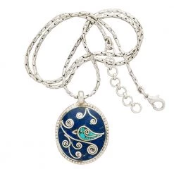 Ten Thousand Villages Mosaic Bird Turquoise And Lapis Pendant Necklace Handcrafted In Nepal Global Fair Trade Gifts