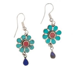 Ten Thousand Villages Global Fair Trade Gifts Flower And Rain Earrings Handcrafted In Nepal