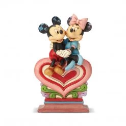 Enesco Mickey And Minnie Sitting On Heart By Jim Shore Disney Traditions