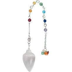 Kheops International Metaphysical & Divination Gifts Selenite Chakra Chain Curved Pendulum