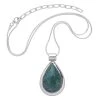 Ten Thousand Villages Global Fair Trade Gifts Turquoise Teardrop Sterling Silver Necklace Handcrafted In Peru