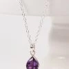 Ten Thousand Villages Global Fair Trade Gifts Amethyst Teardrop Sterling Silver Necklace Handcrafted In Peru