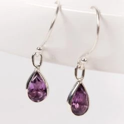 Ten Thousand Villages Amethyst Teardrop Sterling Silver Earrings Handcrafted In Peru Global Fair Trade Gifts
