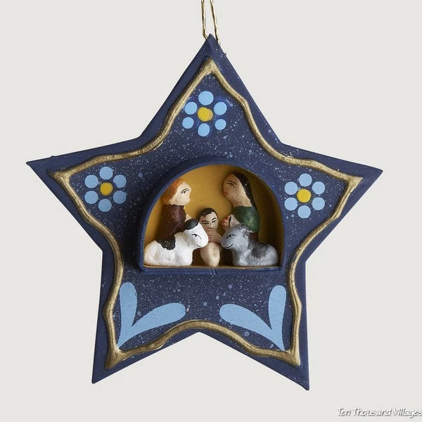 Ten Thousand Villages Tiny Retablo Nativity Scene Star Ornament Handcrafted In Peru 3 Ten Thousand Villages Tiny Retablo Nativity Scene Star Ornament Handcrafted In Peru