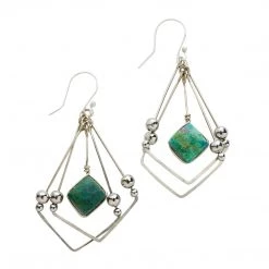 Ten Thousand Villages Global Fair Trade Gifts Turquoise Spell Earrings Handcrafted In Peru