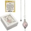 Kheops International Metaphysical & Divination Gifts Glass Sephoroton Rose Quartz & Emerald Chips Pendulum - Love
