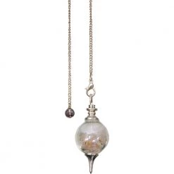 Kheops International Salt & Selenite Chips Glass Sephoroton Pendulum - Cleansing