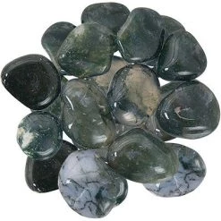 Kheops International Green Moss Agate Tumbled Stone Crystals & Tumbled Stones