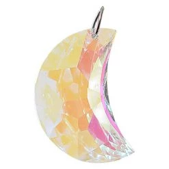 Kheops International Aurora Borealis Faceted Crescent Moon Crystal Prism ~ A Joy Alchemy Gift