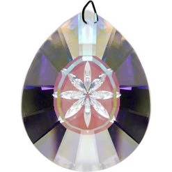 Kheops International Prisms & Hanging Crystals Fleur De Lis Crystal Prism (100 Mm) Aurora Borealis Finish