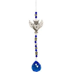 Kheops International Owl Hanging Crystal With Cut Glass Beads Prisms & Hanging Crystals