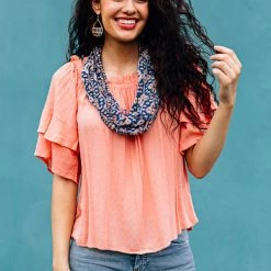 Ten Thousand Villages Beaded Sari Infinity Scarf Handcrafted In Bangladesh Global Fair Trade Gifts